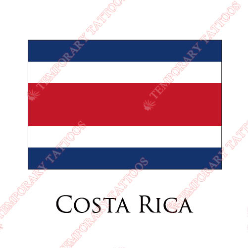 Costa Rica flag Customize Temporary Tattoos Stickers NO.1852